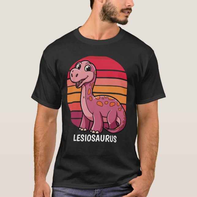Camiseta Diseño de dinosaurio retro Lesiosauro (Anverso)