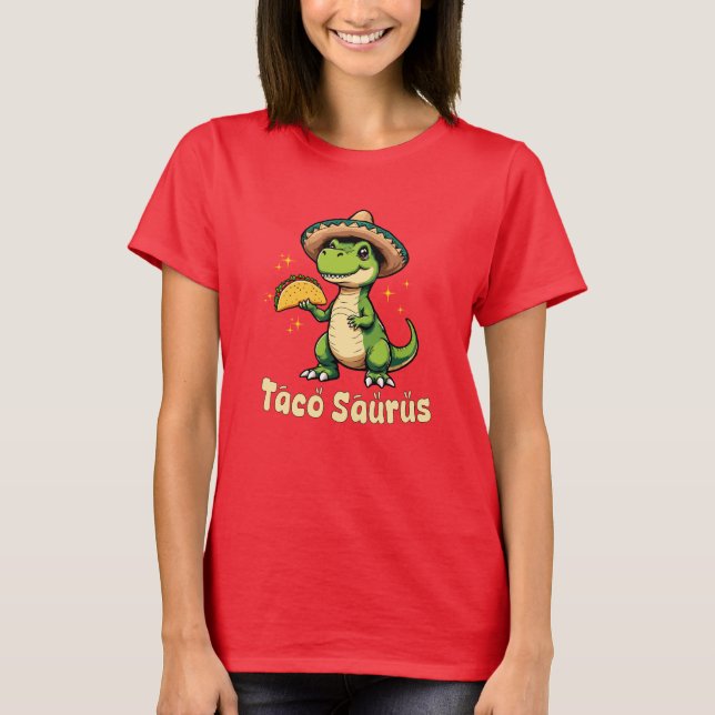 Camiseta Diseño de dinosaurio taco (Anverso)