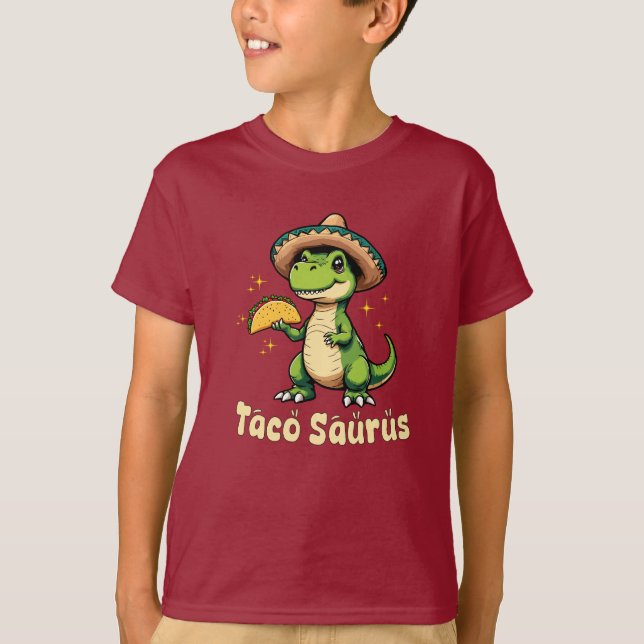 Camiseta Diseño de dinosaurio taco (Anverso)