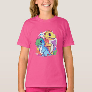 Camiseta Diseño de Dinosaurios Bebés Coloridos