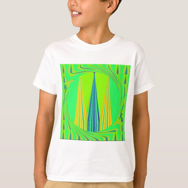 Camiseta Diseño de diseño de diseño de patrones de neón geo (Anverso)