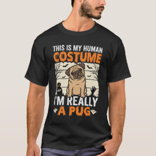 Camiseta Diseño de disfraz humano de pug divertido para Hal