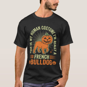 Camiseta Diseño de disfraz humano divertido de Bulldog Fran