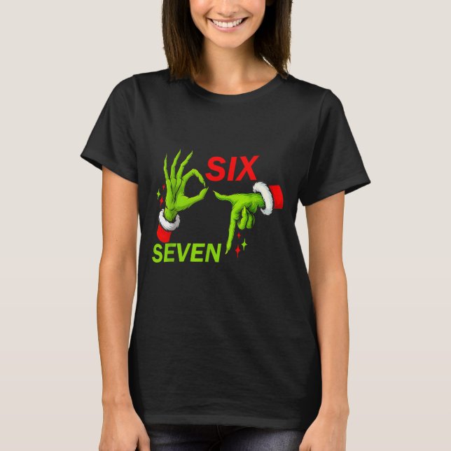 Camiseta diseño de disfraz meme de Navidad tendencia 6 7 (Anverso)