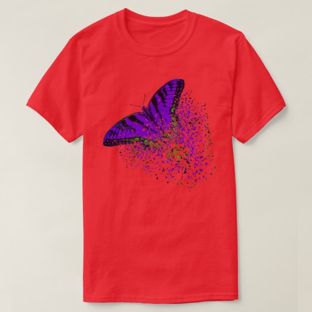 Camiseta Diseño de dispersión de mariposa colorida 2 (Diseño del anverso)
