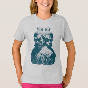 Camiseta Diseño de dos estatuas de samuráis japoneses