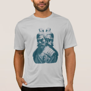 Camiseta Diseño de dos estatuas de samuráis japoneses