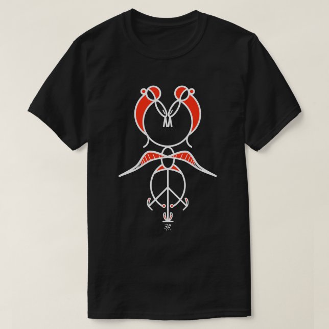 Camiseta Diseño de dos pájaros de besos (Diseño del anverso)