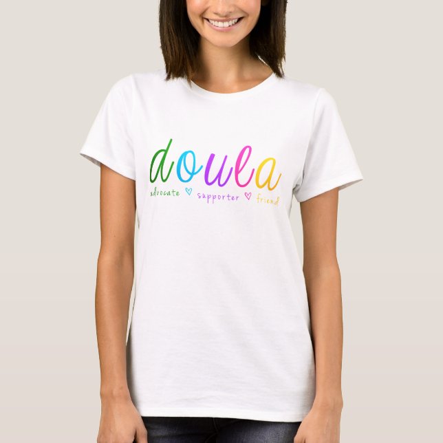 Camiseta Diseño de Doula del arco iris (Anverso)