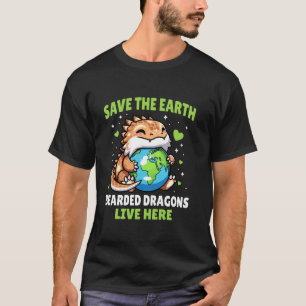 Camiseta Diseño de dragón barbudo para salvar la Tierra - E