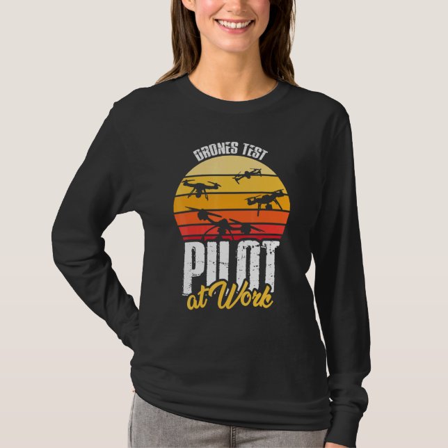 Camiseta Diseño de drones - Piloto De Prueba De Drones En T (Anverso)