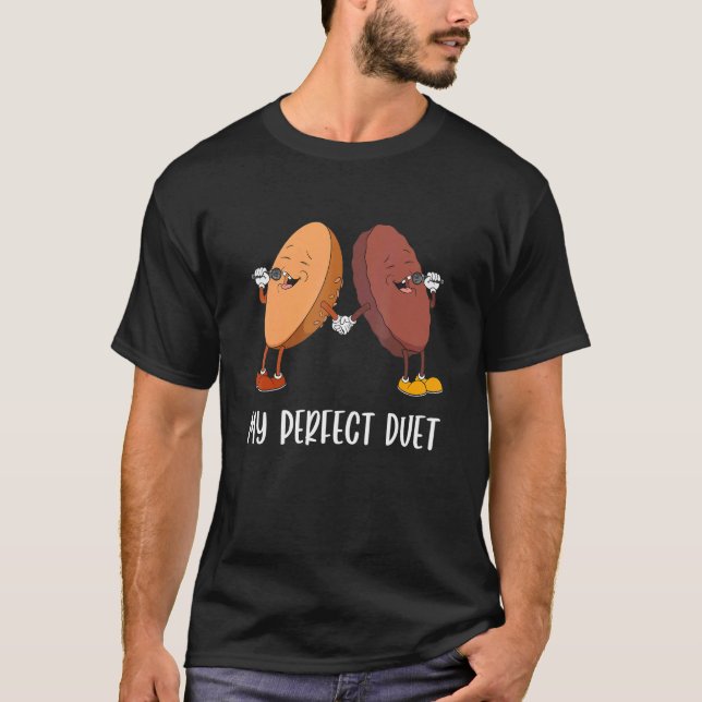 Camiseta Diseño De Duet De Medios Sociales Para Un Burger B (Anverso)
