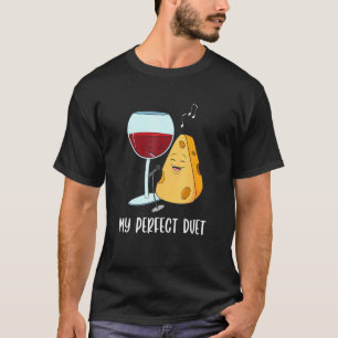 Camiseta Diseño De Duet En Medios Sociales Para Vino Rojo Y
