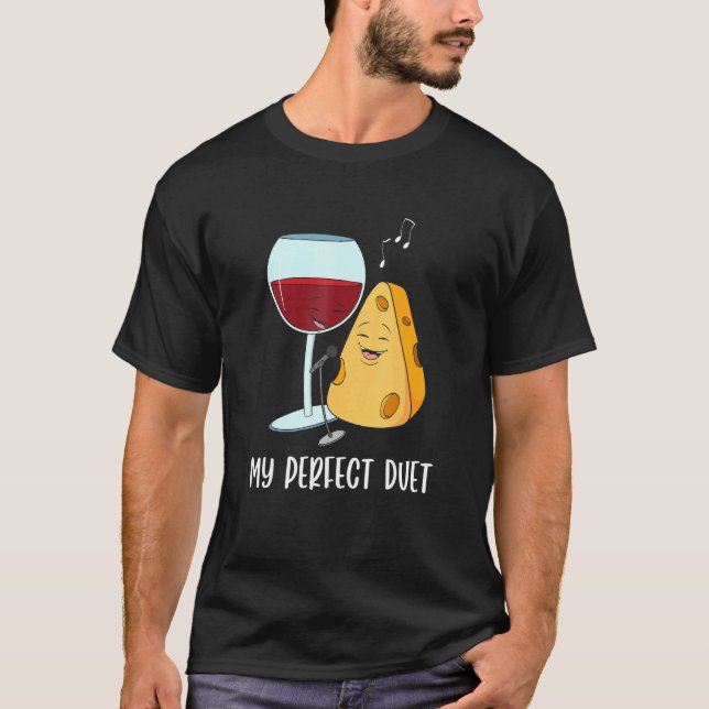 Camiseta Diseño De Duet En Medios Sociales Para Vino Rojo Y (Anverso)