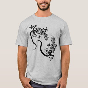 Camiseta Diseño de dúo de lagartos mandala ornamentado intr