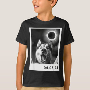 Camiseta Diseño de Eclipse Solar Total Siberian Husky