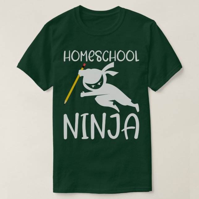 Camiseta Diseño de educación en casa en Ninja para estudian (Diseño del anverso)