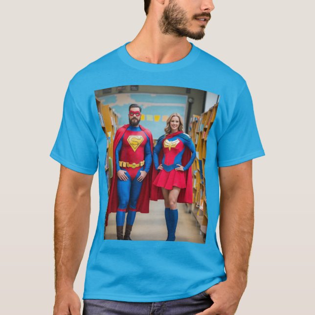 Camiseta Diseño de educadores de superhéroes (Anverso)