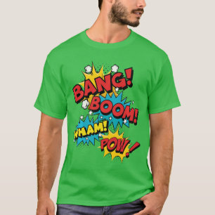 Camiseta Diseño de efecto de sonido cómico Bang Boom Wham P