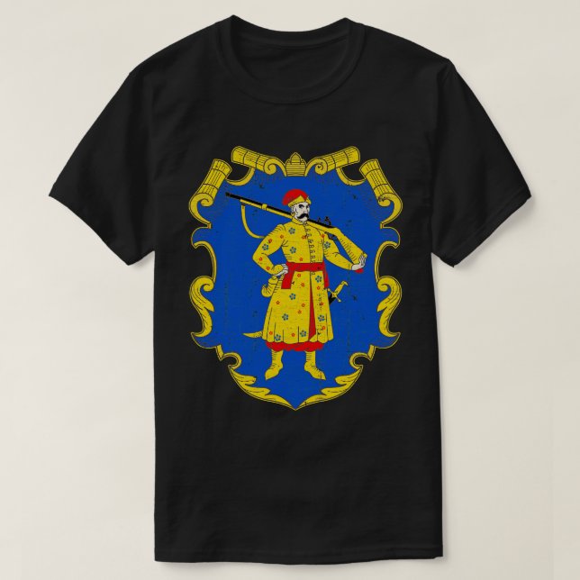 Camiseta Diseño de Emblema al estilo Cossack de Ucrania (Diseño del anverso)
