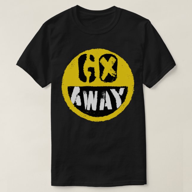 Camiseta Diseño de Emoji antisocial Go Away Funny Un Happy  (Diseño del anverso)