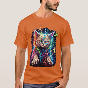 Camiseta Diseño de energía eléctrica para gatos