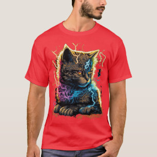 Camiseta Diseño de energía eléctrica para gatos1