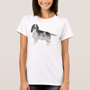 Camiseta Diseño de English Cocker Spaniel en negro y blanco