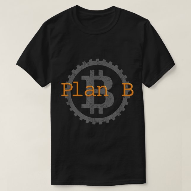Camiseta Diseño de engranajes de Bitcoin Plan B (Diseño del anverso)