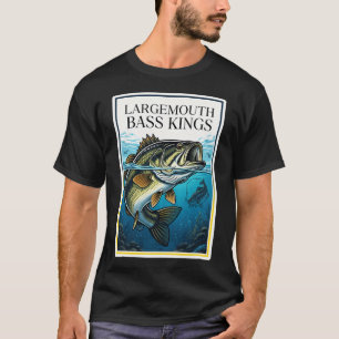 Camiseta Diseño de entusiasta de la pesca de lubina de boca