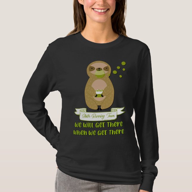Camiseta Diseño de equipo divertido de Sloth Running (Anverso)