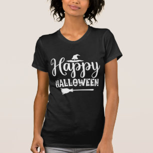Camiseta Diseño de escoba de sombrero de bruja de Halloween