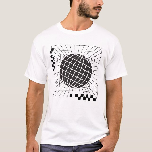 Camiseta Diseño de esfera global geométrica (Anverso)