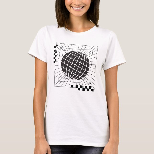 Camiseta Diseño de esfera global geométrica (Anverso)