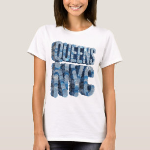 Camiseta Diseño de eslogan Artistic Blue QUEENS NYC