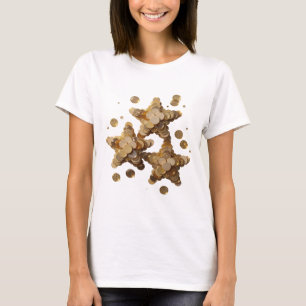 Camiseta Diseño de eslogan Artistic Gold GOLDEN STARS