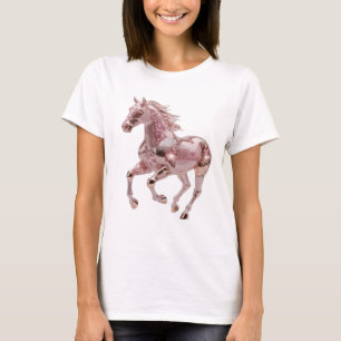 Camiseta Diseño de eslogan de caballo de ROSE GOLD plateado