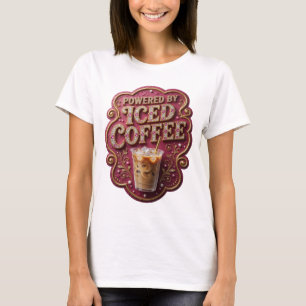Camiseta Diseño de eslogan de café con hielo POTenciado EN