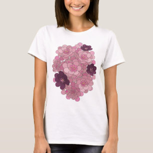 Camiseta Diseño de eslogan de FLORES DE CEREZO rosa ingenio