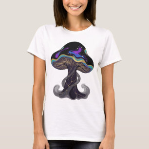 Camiseta Diseño de eslogan de hongo espacial de plata moder