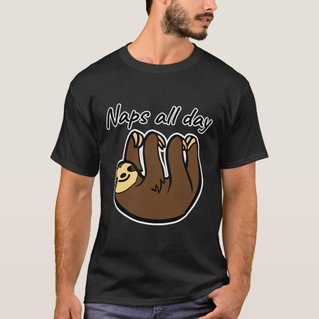 Camiseta Diseño de eslogan de Naps All Day Cute (Anverso)
