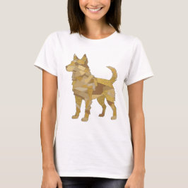Camiseta Diseño de eslogan de perro dorado gris elegante