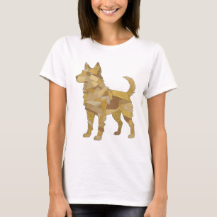 Camiseta Diseño de eslogan de perro dorado gris elegante