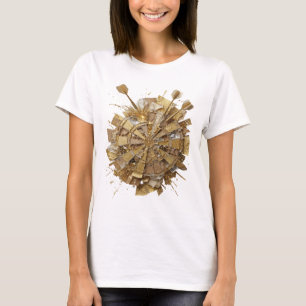 Camiseta Diseño de eslogan de tablero de dardos dorado plat