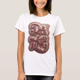 Camiseta Diseño de eslogan deslumbrante en oro fresco