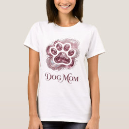 Camiseta Diseño de eslogan DOG MOM rosa llamativo