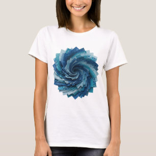Camiseta Diseño de eslogan en espiral azul gris fresco