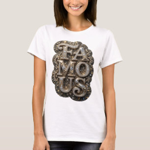 Camiseta Diseño de eslogan FAMOSO Catchy Gold