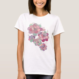 Camiseta Diseño de eslogan FLORAL FANTASY Gris Elegante