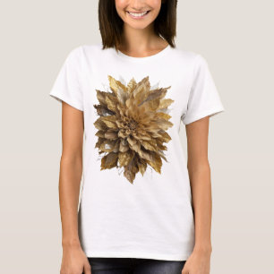Camiseta Diseño de eslogan FLORES DORADAS Gris Vibrante